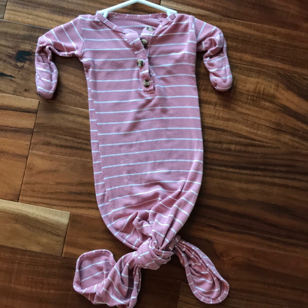 Lou Lou and company newborn gown (striped)